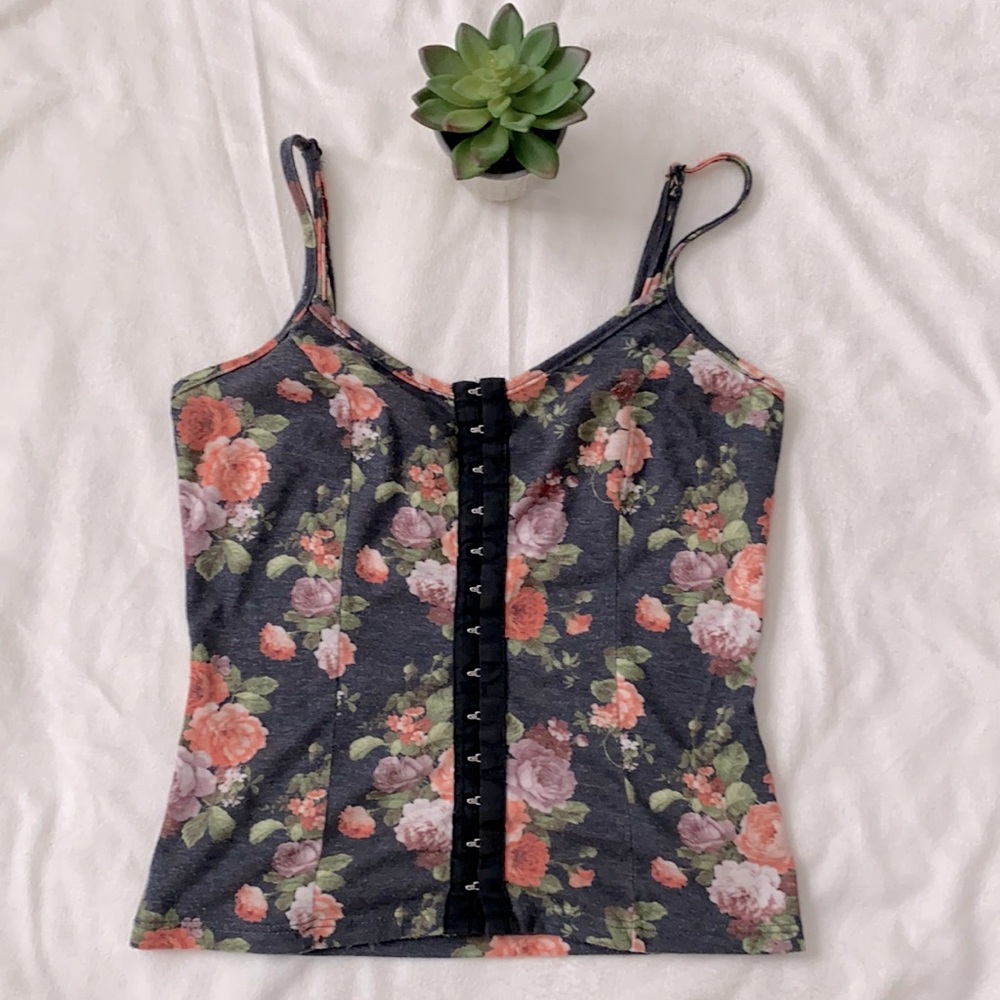 Floral adjustable strap cami